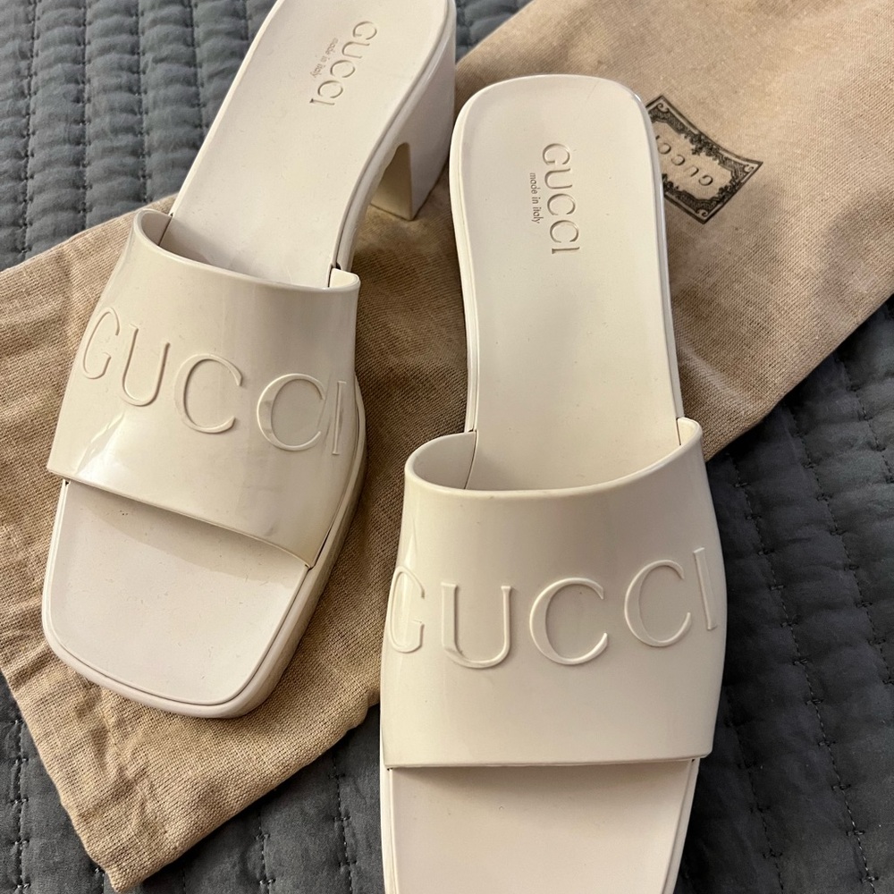 Rubber Gucci Logo Womens Platform 20/60mm Slide Sandals